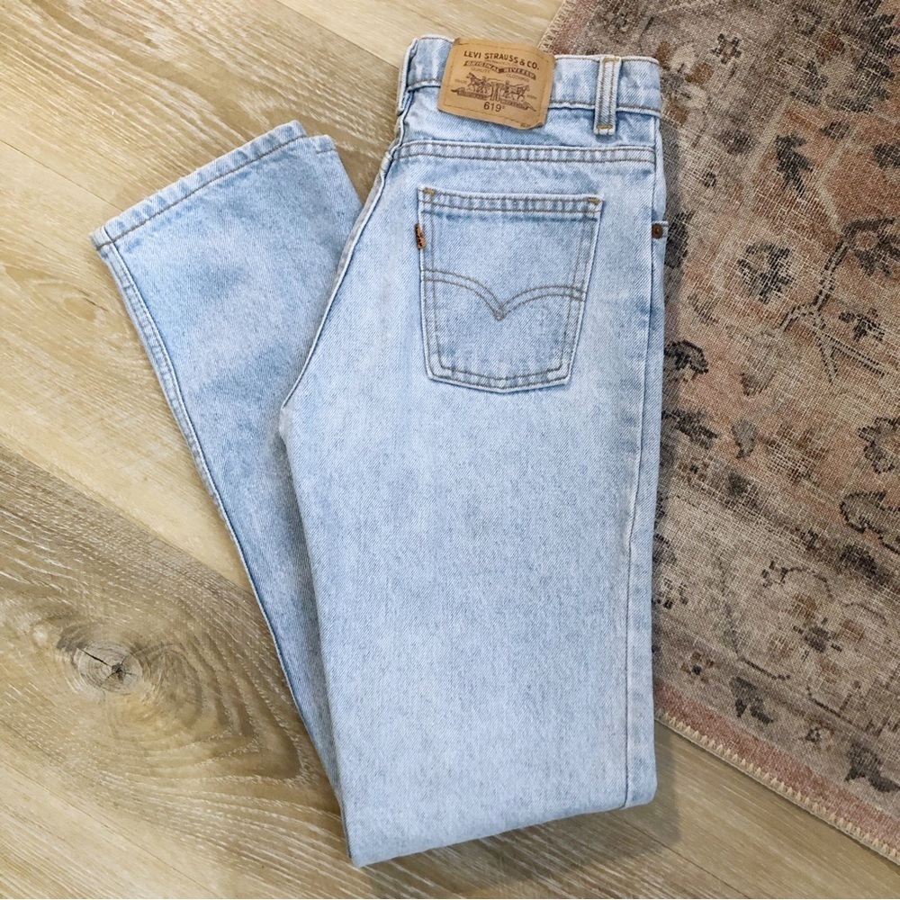 LEVI’S Vintage 80s 90s Light Wash 619 Orange Tab High Waisted Jeans
